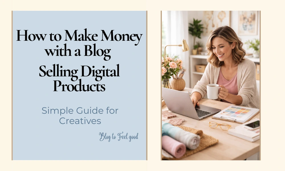 creative woman learning how to make money with a blog from home
